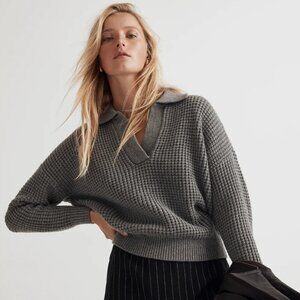 Madewell Waffle-Knit Henley Sweater